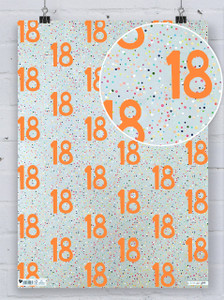 Age Gift Wrap - 18th Birthday Wrapping Paper By Paper Salad