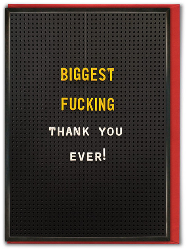 Rude Thank You Card - Biggest F-ing Thank You | Brainbox Candy