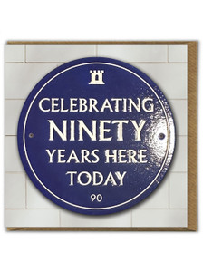 Funny (Embossed) 90th Birthday Card - Celebrating  90 Years By Brainbox Candy