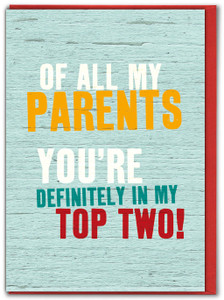 Funny Top Two Parents Card By Brainbox Candy