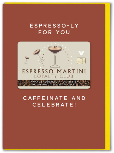 Funny Espresso Martini 3D Birthday Card | Brainbox Candy
