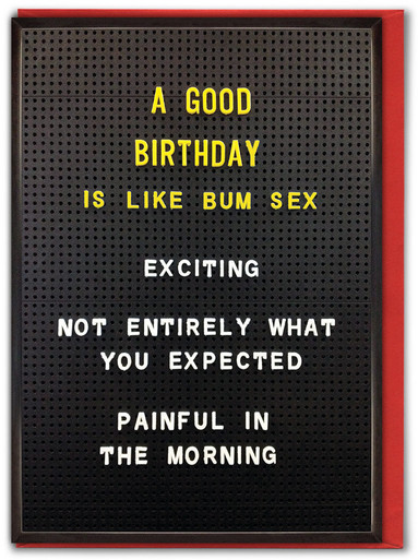 Festival chocolate biscuits Rude Birthday Card Birthday Anal By Brainbox Candy | brainboxcandy.com