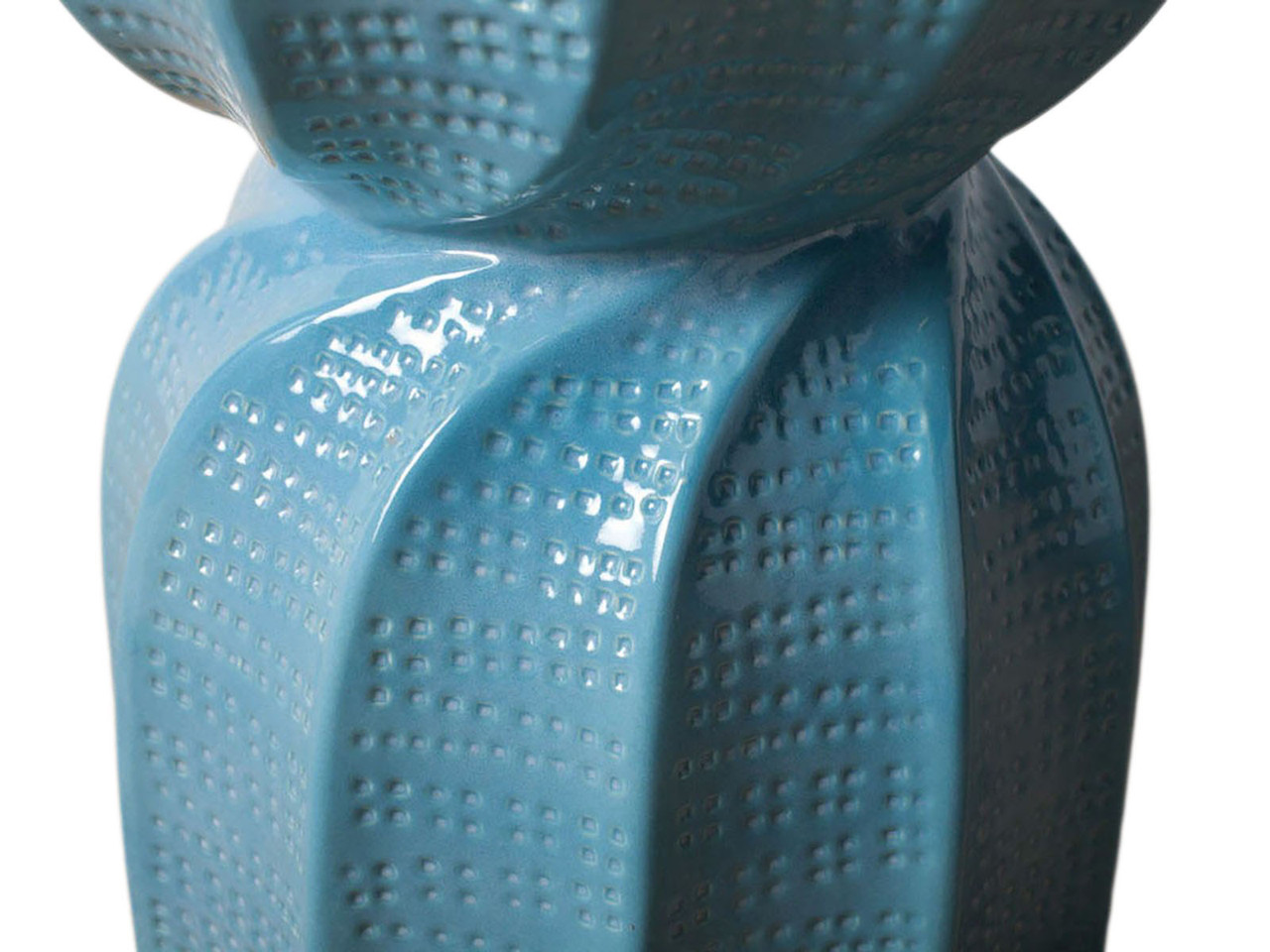 TWISTED BLUE CERAMIC STOOL REVIVAL HOME