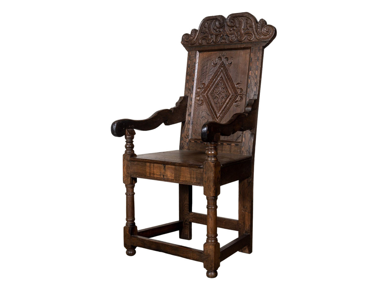 ANTIQUE FRENCH WOODEN ARMCHAIR