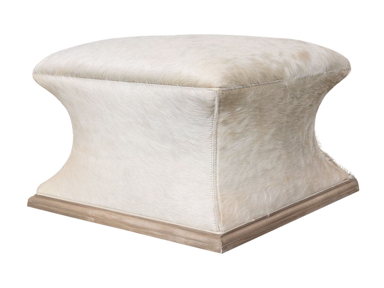 YVETTE HAIR ON HIDE OTTOMAN NATURAL REVIVAL HOME