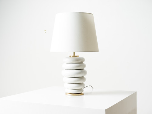 PHOEBE STACKED TABLE LAMP WHITE