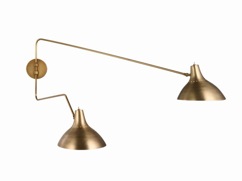 Paulo Bracket Small Swing Arm Light, Antique Brass – High Street