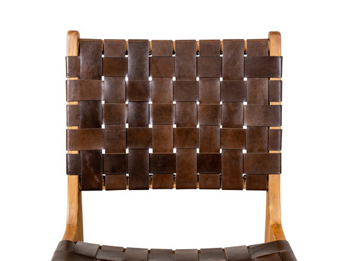 DEDE TEAK & LEATHER DINING CHAIR (D) - REVIVAL HOME