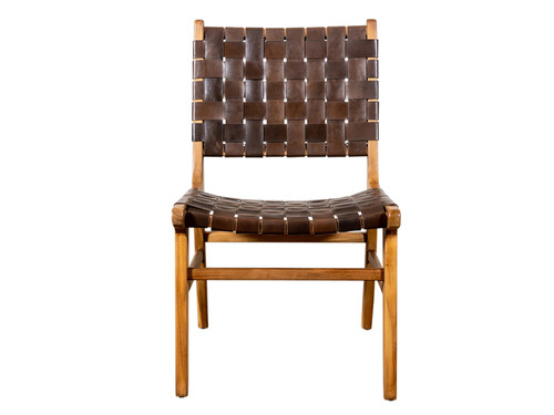 DEDE TEAK & LEATHER DINING CHAIR (D) - REVIVAL HOME