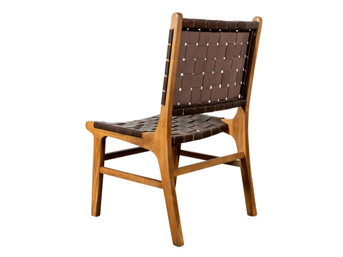 DEDE TEAK & LEATHER DINING CHAIR (D) - REVIVAL HOME