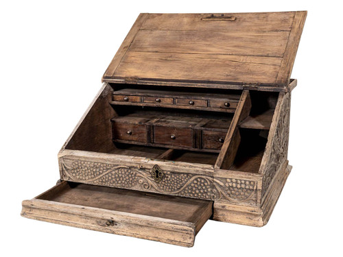 ANTIQUE WOODEN TABLETOP DESK - REVIVAL HOME