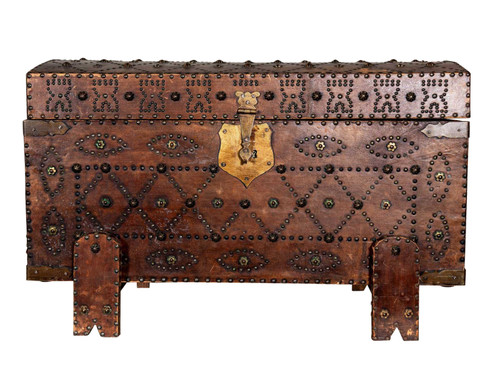 ANTIQUE LEATHER TRUNK III - REVIVAL HOME