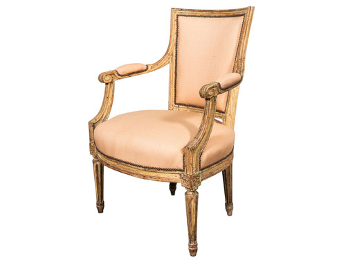 ANTIQUE LOW UPHOLSTERED CHAIR