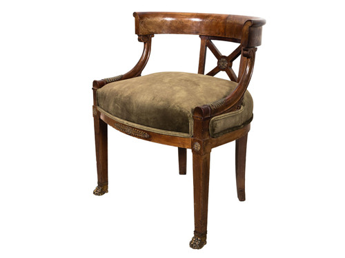 ANTIQUE EMPIRE STYLE TUB CHAIR