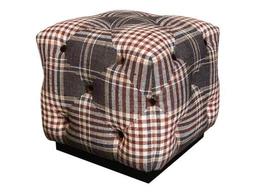 REMINGTON TUFTED OTTOMAN TOFFEE PLAID