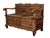ANTIQUE WOODEN ARMED BENCH