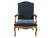 ANTIQUE ARMCHAIR CHARCOAL BLUE MOHAIR