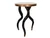 FARRIS HORN LEG SIDE TABLE ANTIQUE BRASS