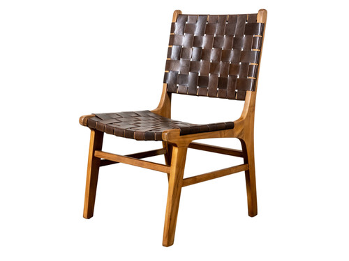 DEDE TEAK & LEATHER DINING CHAIR (D) - REVIVAL HOME DEDE TEAK & LEATHER DINING CHAIR (D) - REVIVAL HOME