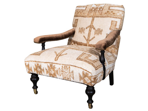 Nw Rug Chairs WEBSTER RUG LOUNGE CHAIR BROWN - REVIVAL HOME