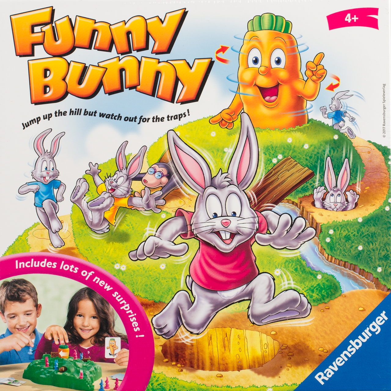 funny bunny game  Ravensburger Funny Bunny Game for Children Age 4 Years  and Up - 2 to 4 Players - Kids Gifts