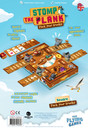 Back of the box of Stomp the Plank Board Game,  Buy two player Games from Out of Town Games