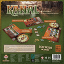 Back of the box of Kanal – buy now from Boardgamist