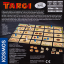 Back of the box of Targi,  Buy Amazing Two Player Games from Out of Town Games