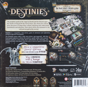 Back of the box of Destinies - Buy the immersive and innovative game from Out of Town Games