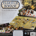 Eldritch Horror back of the box, buy the cooperative board game from Out of Town Games