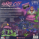Hard City back of the box, buy the cooperative board game from Out of Town Games