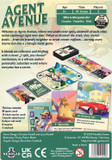 Back of the box of Agent Avenue – buy now from Boardgamist.