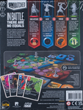 Back of the box of Unmatched Battle of Legends Volume 1 . Buy the card game from Out of Town Games