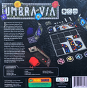 Umbra Via board game back of the box, buy from Out of Town Games