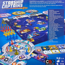 Starship Captains back of the box, buy the strategy board game from Out of Town Games