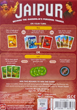 Jaipur - back of the box, buy the two player board game from Boardgamist