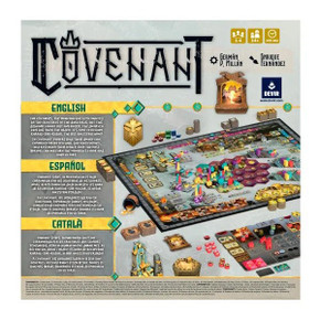 Back of the box of Covenant – buy now from Boardgamist.