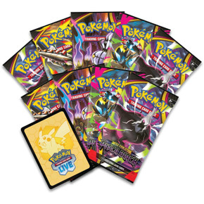 Contains 9 booster packs from Pokémon TCG: Mega Evolution—Pitch Black