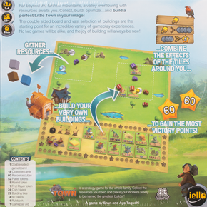 Little Town back of the box - buy family games from out of town games