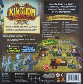 Kingdom Rush: Rift in Time back of the box buy the cooperative board game from Out of Town Games Kingdom Rush: Rift in Time back of the box buy the cooperative board game from Out of Town Games