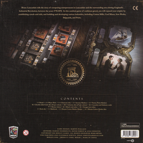 Back of the box of Brass Lancashire. Buy the board game from Out of Town Games Back of the box of Brass Lancashire. Buy the board game from Out of Town Games