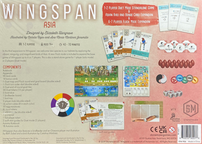Back of the box of Wingspan Asia - Buy the first expansion from Out of Town Games Back of the box of Wingspan Asia - Buy the first expansion from Out of Town Games