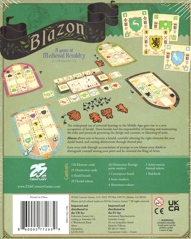 Blazon back of the box - buy the family travel game from out of town games
