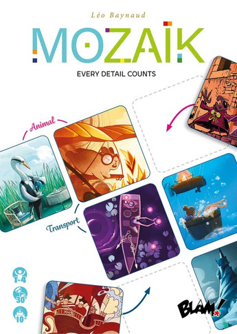 Buy Mozaik board game now from Boardgamist UK — build clever image connections in this creative and fast paced puzzle game.