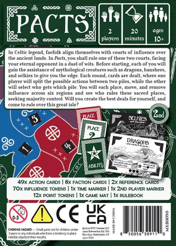 Back of the box of Pacts – buy now from Boardgamist.