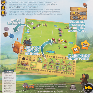 Little Town back of the box - buy family games from out of town games