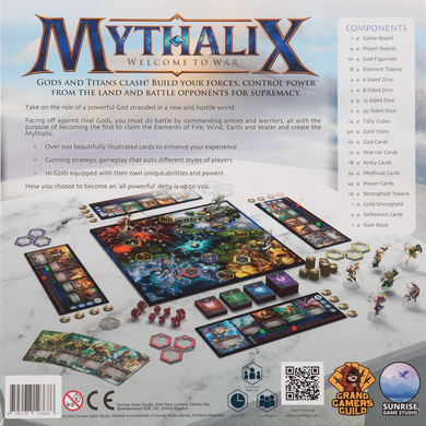 Mythalix Board Game back of the box - buy strategy games from out of town games