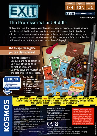 Back of the professors last riddle from Boardgamist