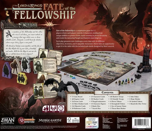 Back of the box Fate of the Fellowship from Boardgamist