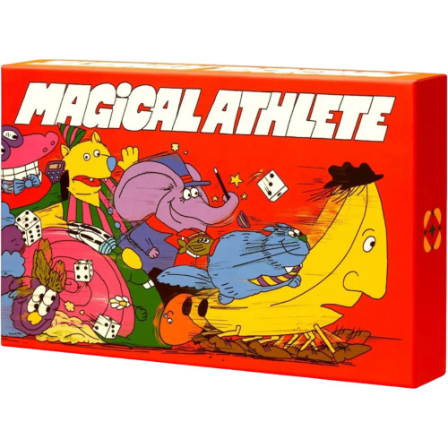 Buy Magical Athlete board game now from Boardgamist UK — a chaotic party racing game where you draft ridiculous racers, roll dice, and let broken powers decide the sprint.